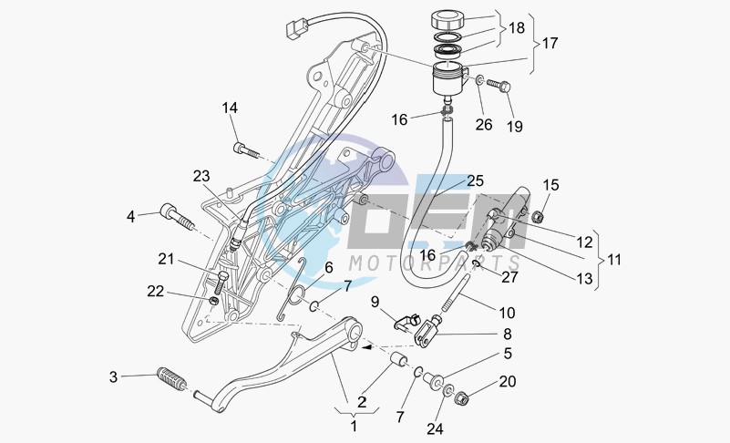 Rear master cylinder