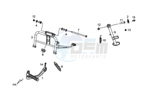 FIDDLE III 125 drawing CENTRAL STAND -SIDE STAND- KICKSTARTER PEDAL