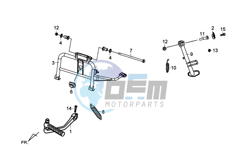 CENTRAL STAND -SIDE STAND- KICKSTARTER PEDAL