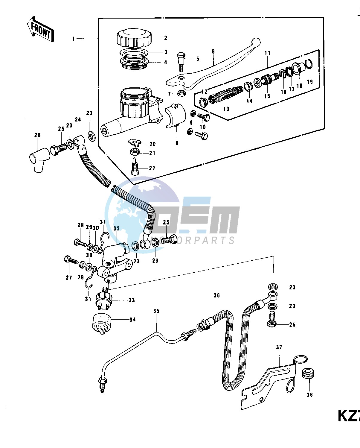 FRONT MASTER CYLINDER -- KZ750-B1_B2- -