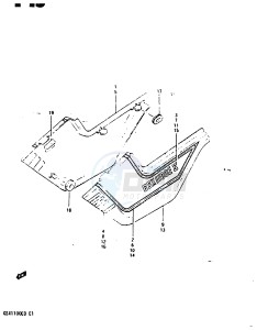 GSX1100 (Z-D) drawing FRAME COVER (GSX1100ESD)