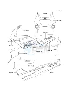 EX 500 D [NINJA 500R] (D6-D9) [NINJA 500R] drawing DECALS-- SILVER- --- EX500-D9- --- CN- -