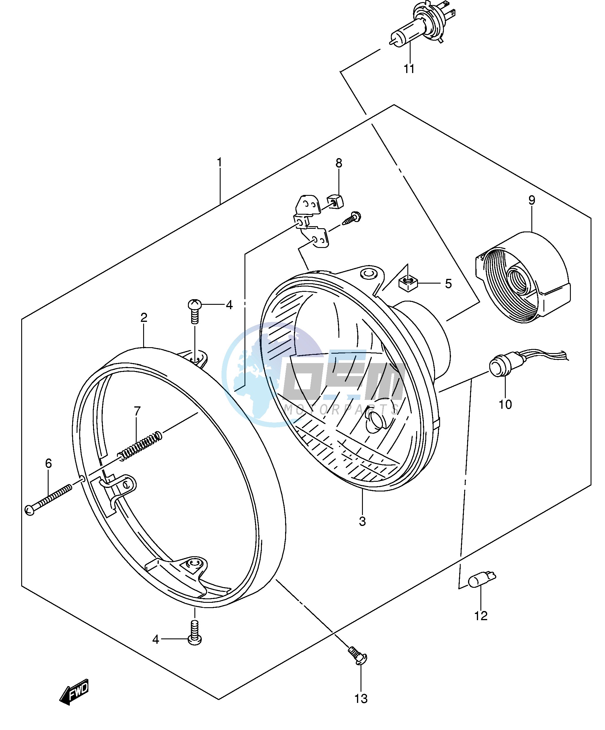 HEADLAMP (GSF650K5 K6 UK5 UK6 AK5 AK6 UAK5 UAK6)