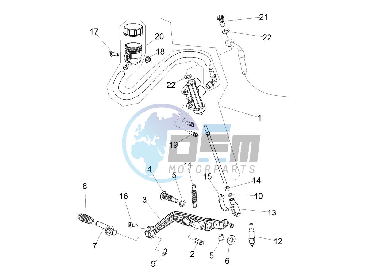 Rear master cylinder