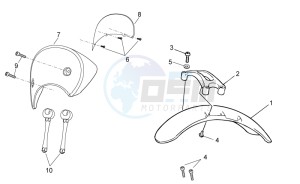 V7 Racer 750 drawing Front body - Front mudguard