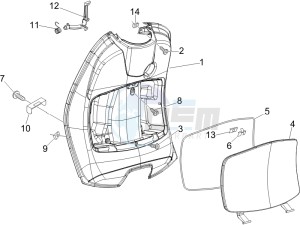 LX 150 4T E3 drawing Front glovebox - Knee-guard panel