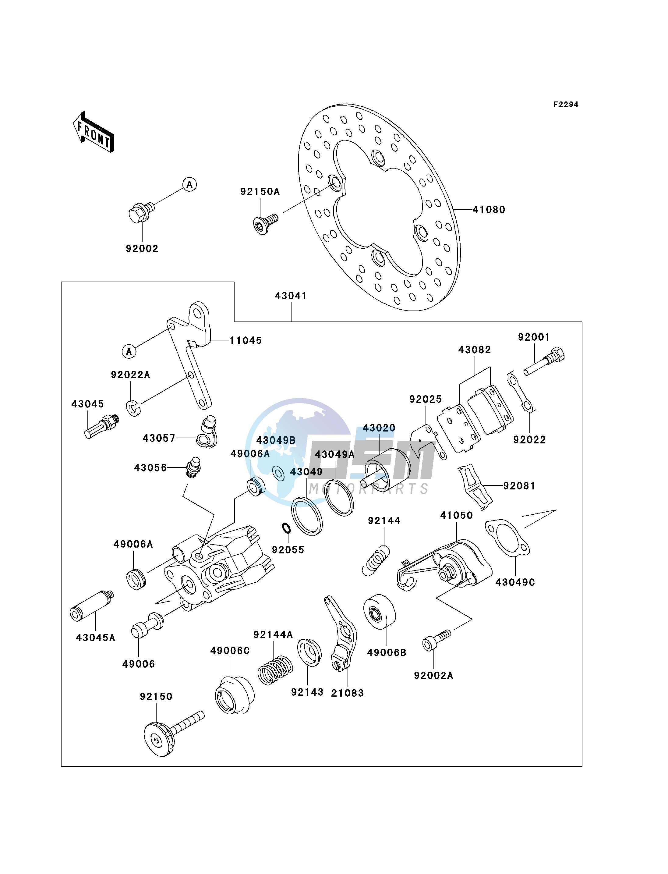 REAR BRAKE-- KSF250-A15 - A17- -