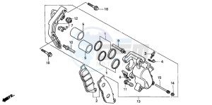 VF750C drawing FRONT BRAKE CALIPER