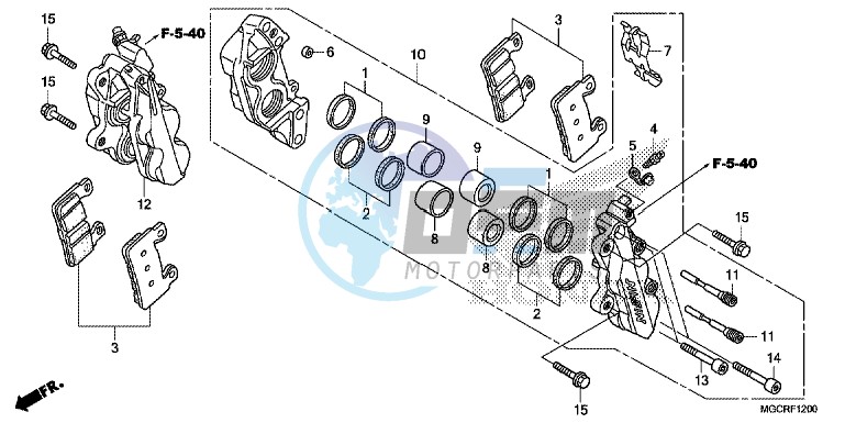 FRONT BRAKE CALIPER (CB1100CA/CAD/TA/TAD)