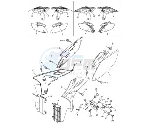 YZ F 250 drawing SIDE COVERS