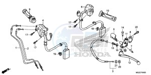 CB500FE CB500F UK - (E) drawing HANDLE LEVER/ SWITCH/ CABLE