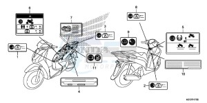 SH125D SH125i UK - (E) drawing CAUTION LABEL