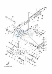 XT250 (B7C3) drawing REAR ARM