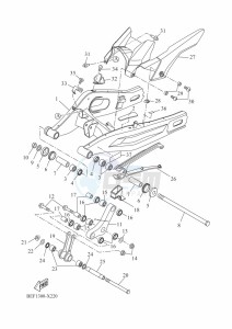 XSR700 MTM690-U (BLH1) drawing REAR ARM