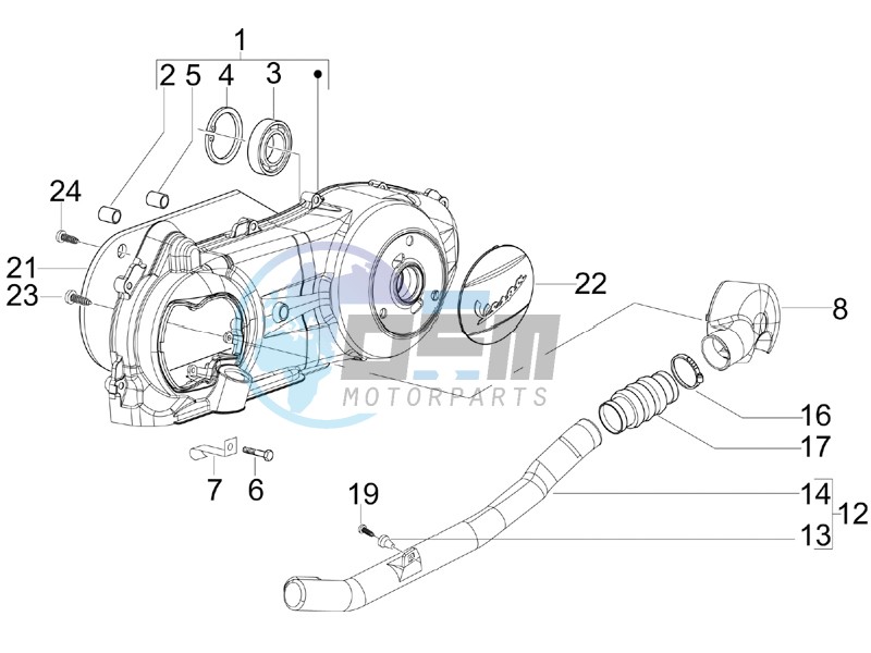 Crankcase cover and cooling