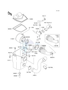 KAF 400 A [MULE 610 4X4] (A6F-AF) A6F drawing AIR CLEANER