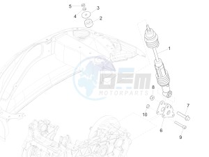 Sprint iGET 125 4T 3V ABS (EMEA) drawing Rear suspension - Shock absorber/s