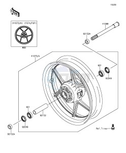 Z1000 ZR1000FEF FR GB XX (EU ME A(FRICA) drawing Front Hub