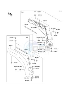 KAF 620 E [MULE 3010 4X4] (E1-E5) [MULE 3010 4X4] drawing FRONT FENDER-- S- --- KAF620-E1- -