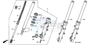 XL700VA9 France - (F / ABS CMF) drawing FRONT FORK