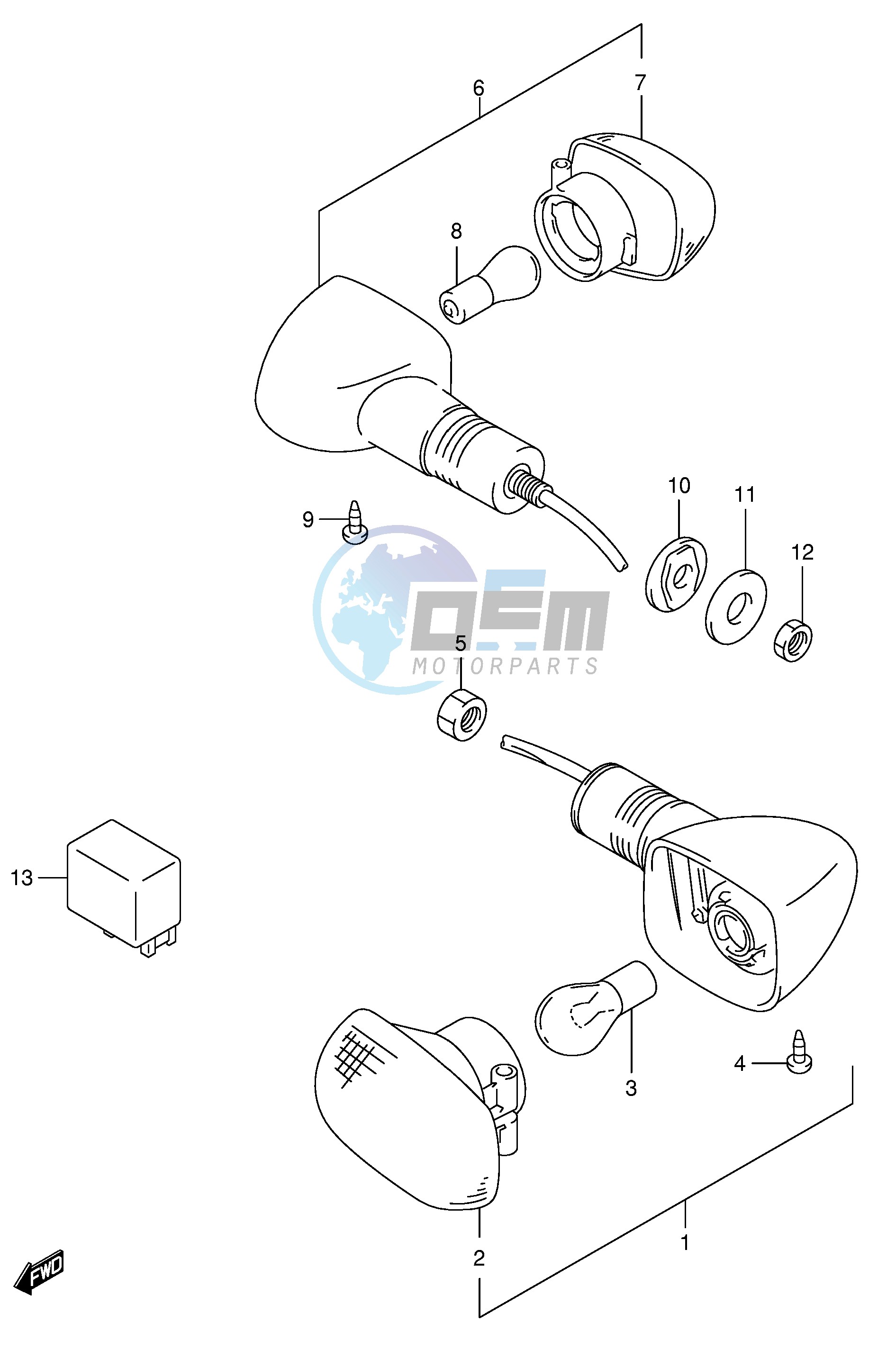 TURNSIGNAL LAMP (SV650X UX Y UY K1 UK1 K2 UK2)