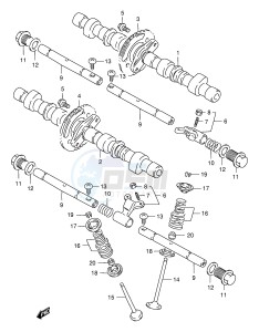 GSX400 (E30) drawing CAM SHAFT - VALVE