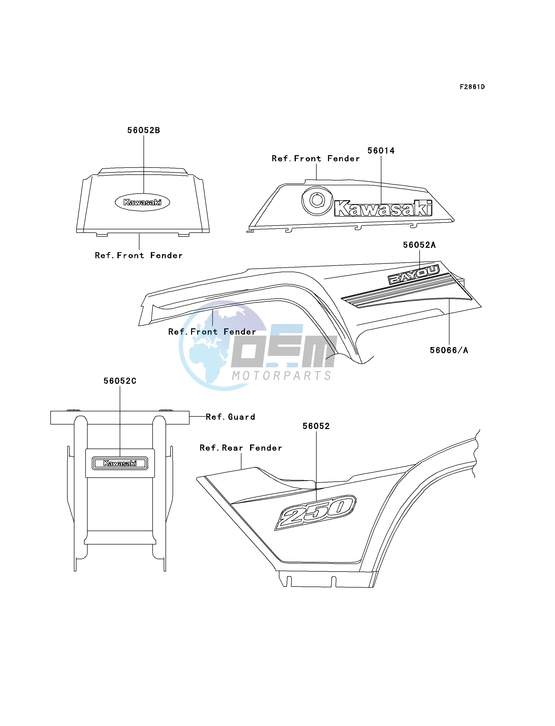 DECALS-- RED- --- KLF250-A3- -