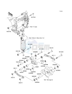 ZX 1400 A [NINJA ZX-14] (A6F-A7FA) A7FA drawing REAR SUSPENSION