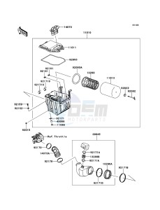 KFX450R KSF450BBF EU drawing Air Cleaner