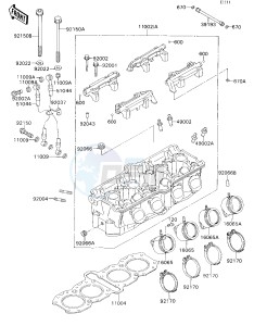 ZX 750 H [NINJA ZX-7] (H1) [NINJA ZX-7] drawing CYLINDER HEAD