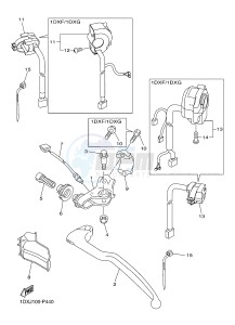 WR450F (1DXJ 1DXF 1DXH 1DXG) drawing HANDLE SWITCH & LEVER