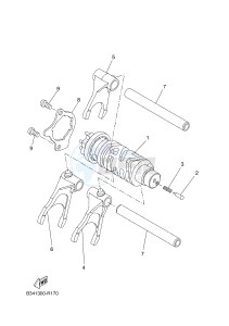 MTM690-U MTM-690-U XSR700 (B348 B348 B348) drawing SHIFT CAM & FORK