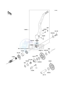 KX 250 N [KX250F] (N1) [KX250F] drawing KICKSTARTER MECHANISM