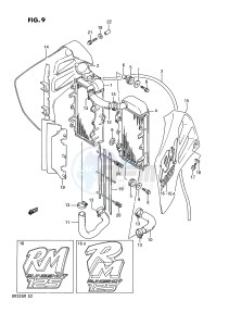 RM125 (E2) drawing RADIATOR (MODEL K L)