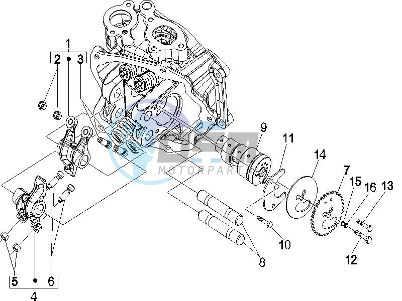 Camshaft - Rocking levers support unit