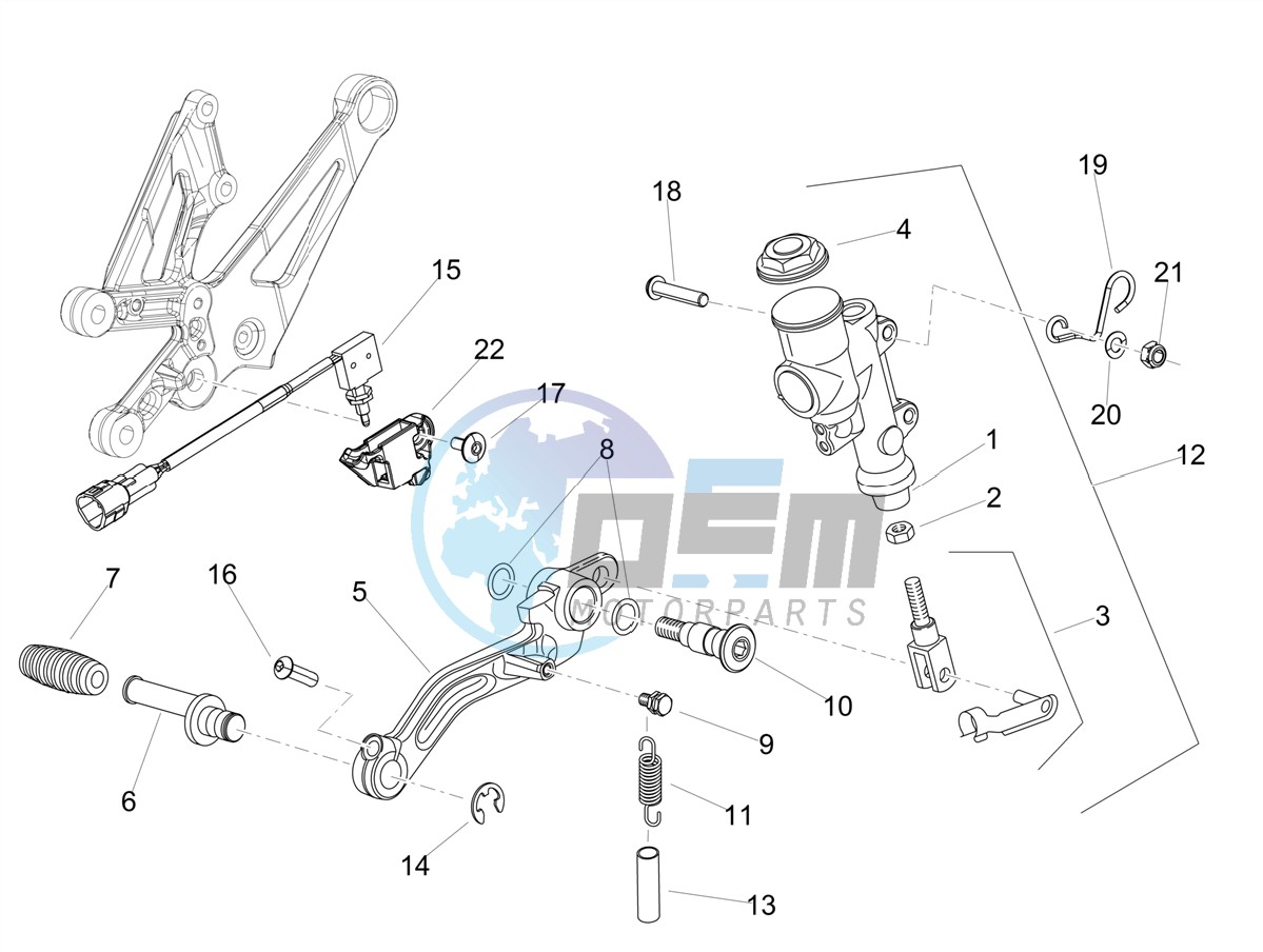 Rear master cylinder