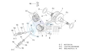 Leonardo 125-150 ST drawing Crankshaft - valves