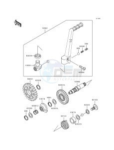 KX 250 K [KX250] (K) [KX250] drawing KICKSTARTER MECHANISM