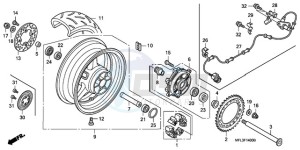 CBR1000RAA France - (F / ABS CMF HRC) drawing REAR WHEEL