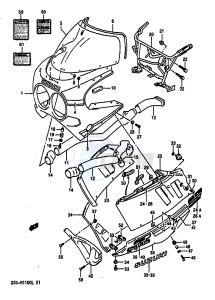 GSX-R1100 (K-L) drawing COWLING (MODEL L 3EE)