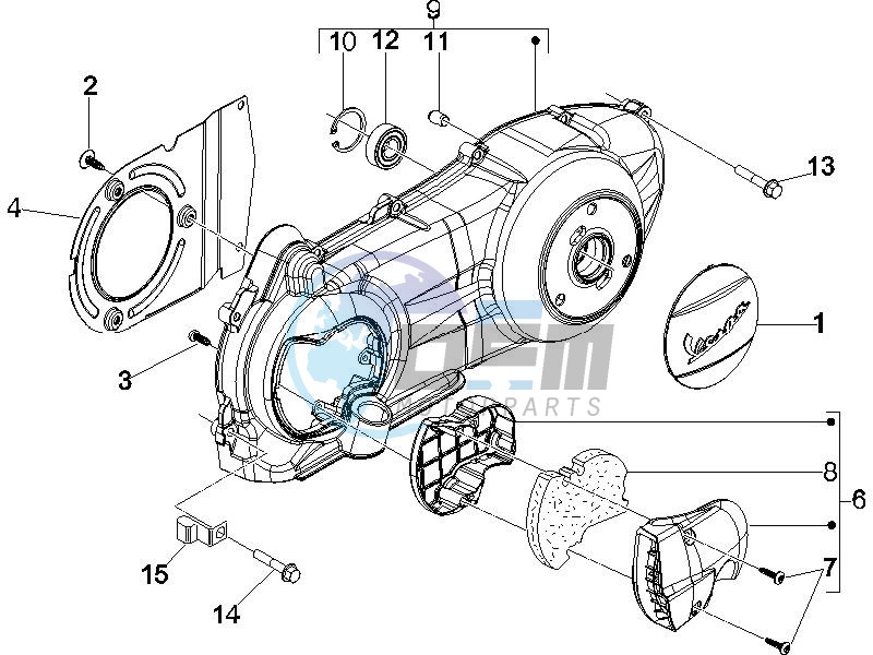 Crankcase cover and cooling