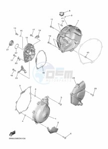 YZF600W YZF-R6 (BN6U) drawing CRANKCASE COVER 1