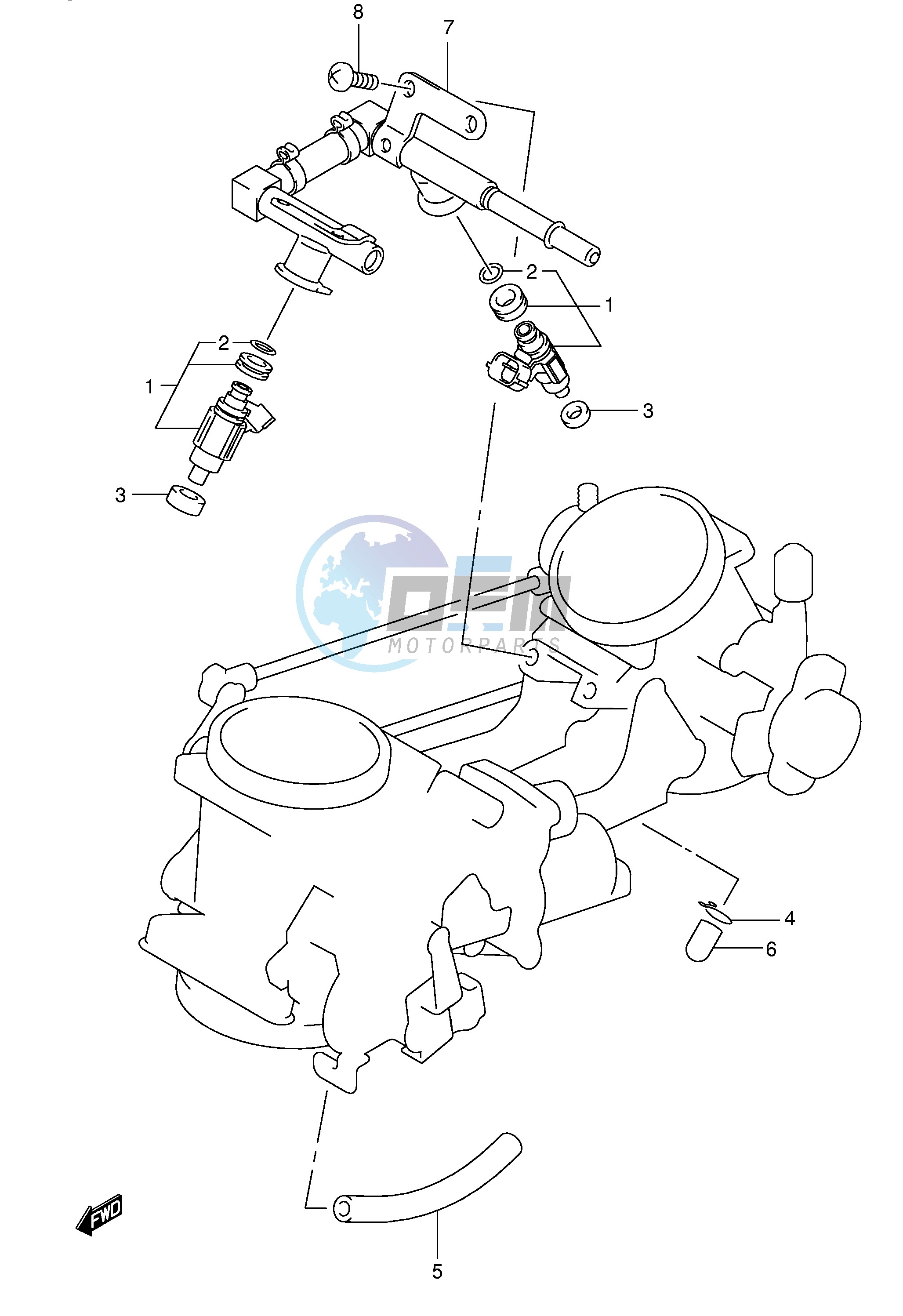 THROTTLE BODY FITTING (MODEL K3 K4 K5 K6)