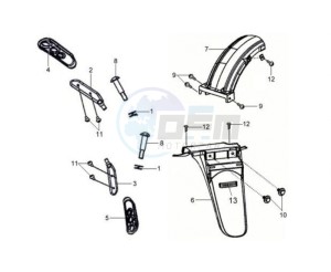 HD 125 drawing FOOTREST / RR PLATE / FENDER