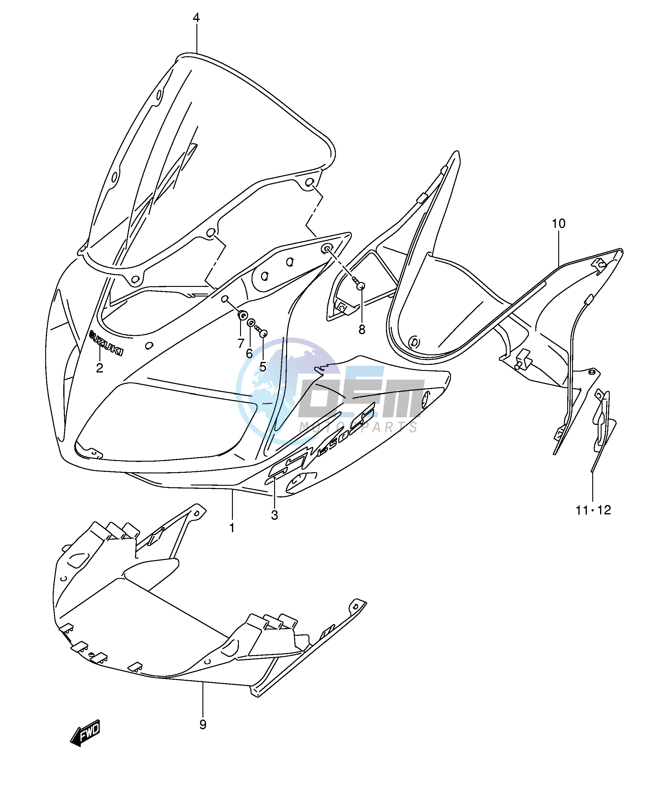 COWLING BODY (SV650SK5 SUK5)