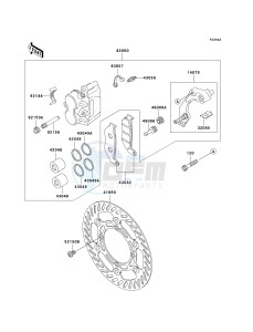 KDX 220 A [KDX220R] (A10-A12) [KDX220R] drawing FRONT BRAKE-- A11_A12- -