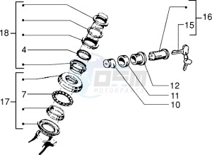 PX 150 E drawing Steering bearing ball tracks-security lock