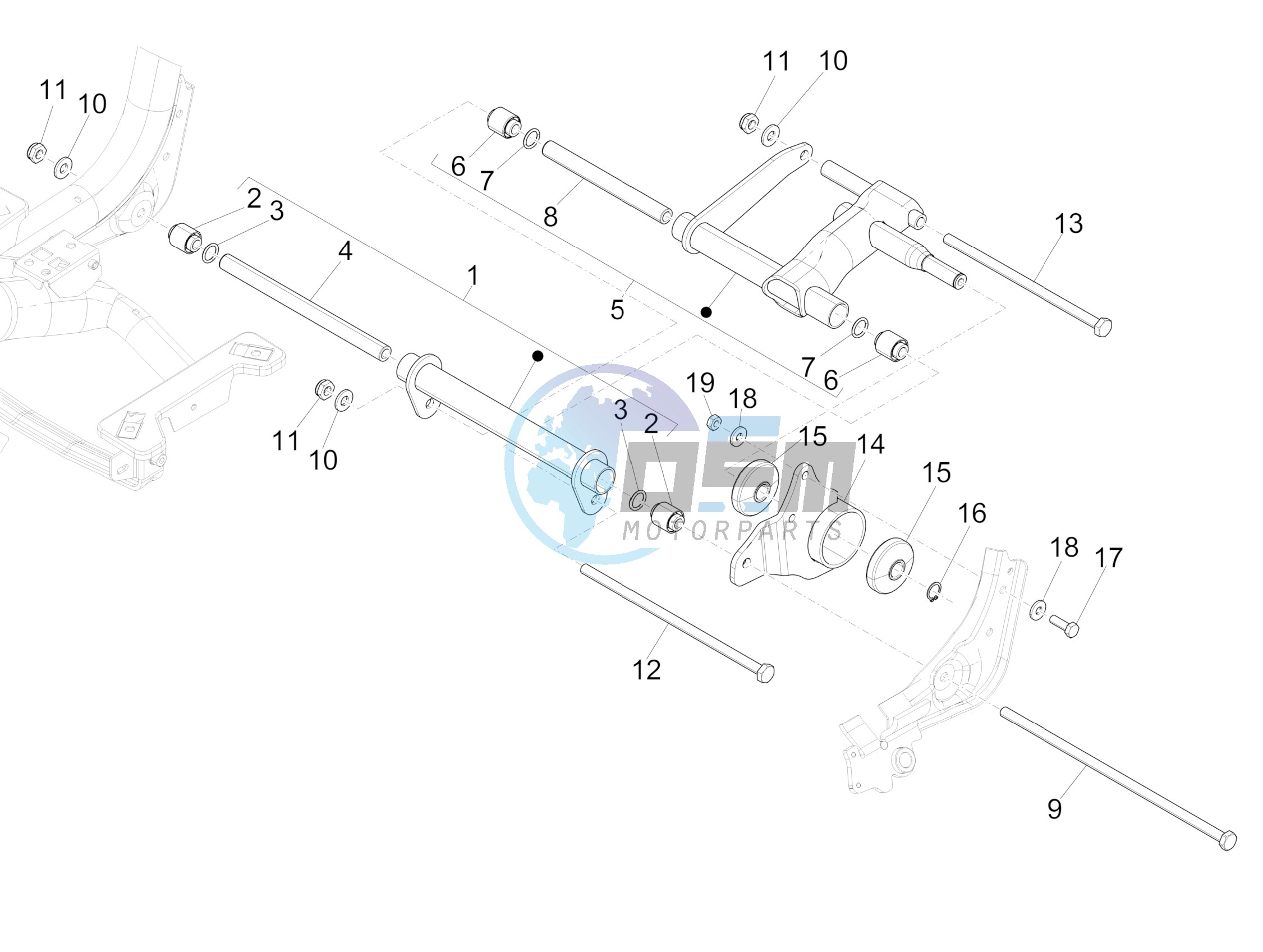 Swinging arm