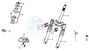 JET EURO X 50 BC ENGINE drawing FRONT FORK/ STEERING HEAD BEARING