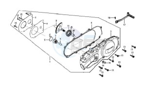 GTS 125 drawing CRANKCASE COVER LEFT